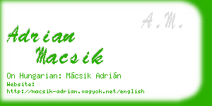 adrian macsik business card