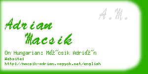 adrian macsik business card